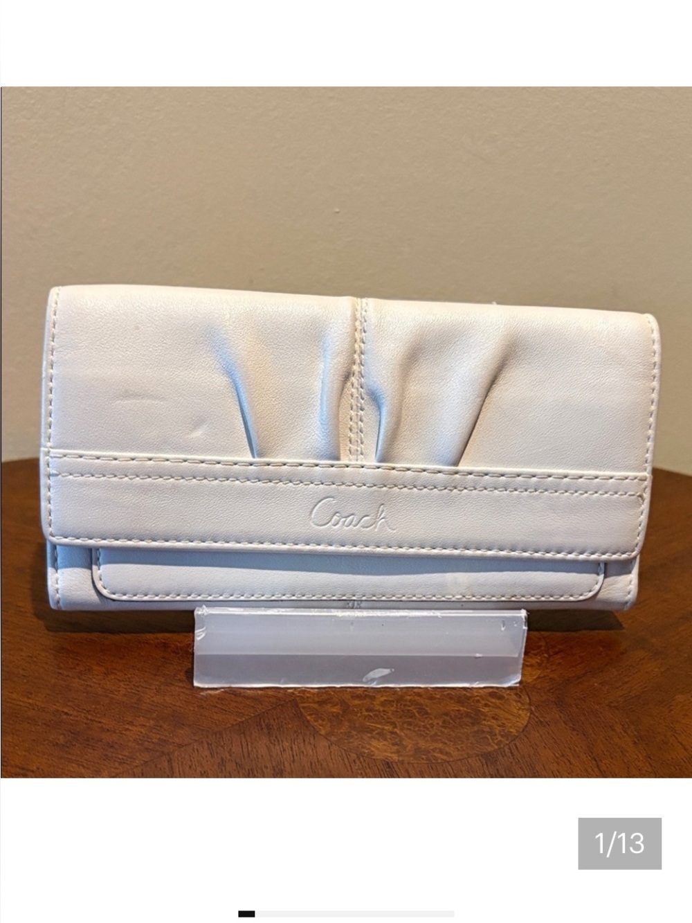 Coach Vintage Ashley white/ cream Leather long wallet  trifold   clutch
Brown In